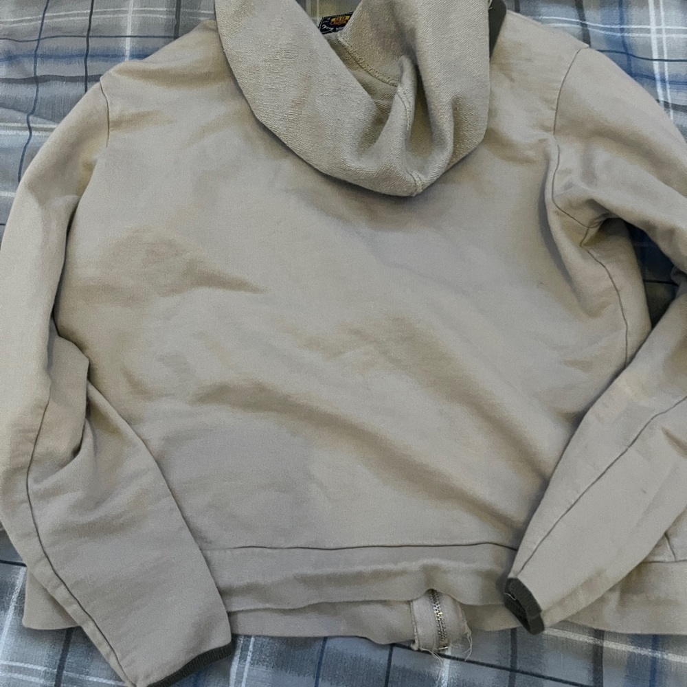 Vintage Route 66 tan and green cropped jacket